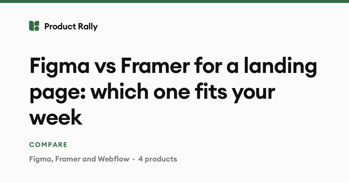 Figma vs Framer for a landing page: which one fits your week